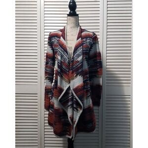 Lucky Brand Southwestern Aztec Draped Cardigan Women's Small Knit Open Front